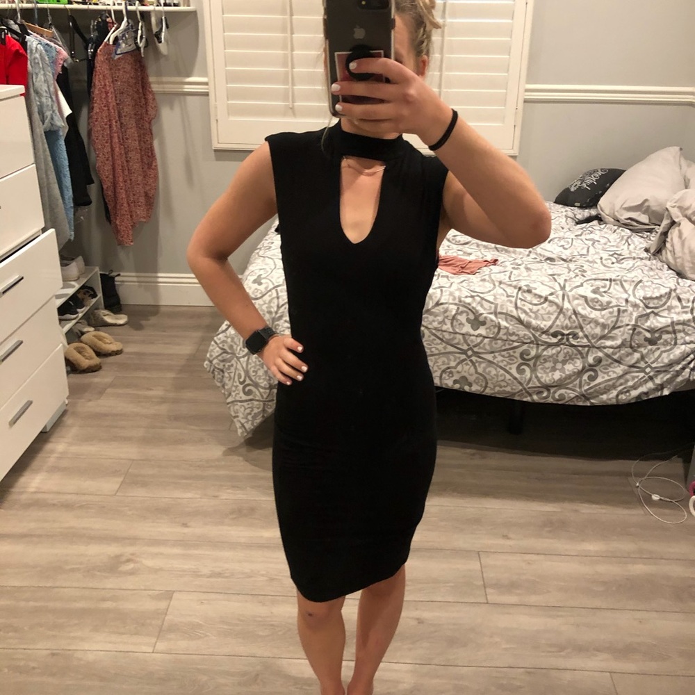 Deep V in front and back dress